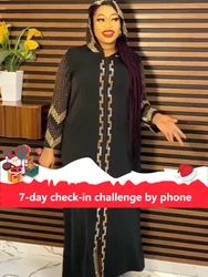 black Muslim Abaya Nigeria Turkey Caftan African Dresses Women Traditional Ramada Abaya Muslim Diamond Boubou Robe Clothes Dress