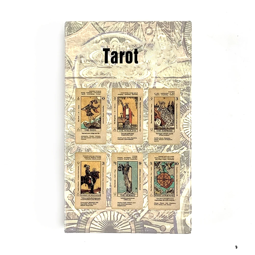 Carte dei tarocchi di vendita calda A 78 pezzi Carte Fortune Telling Divination Gioco da tavolo Parola chiave Mazzo anticato, Giochi di festa Regali di Capodanno