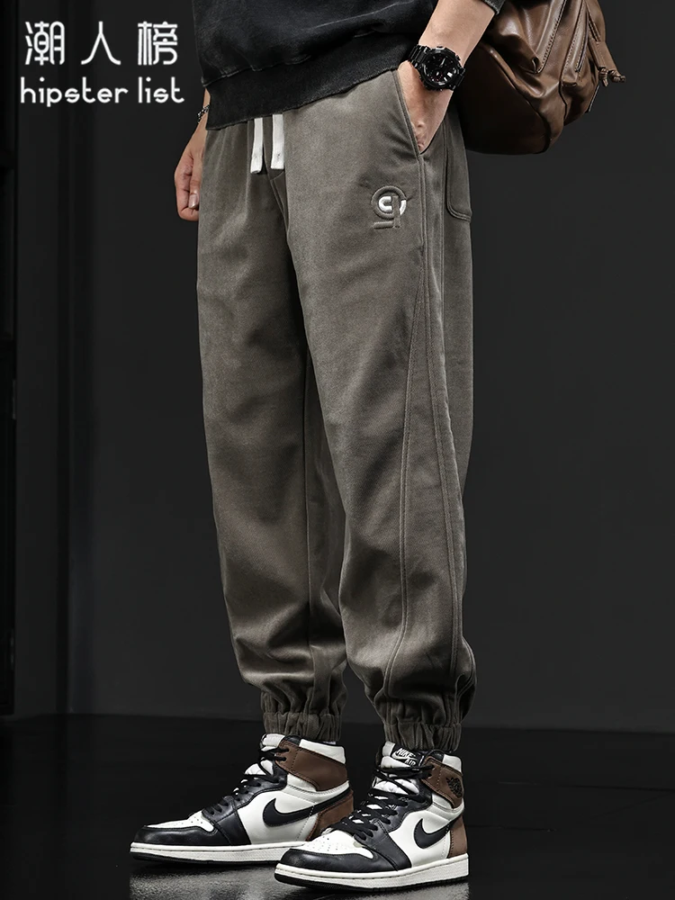 

Retro Briti Sle Loose Fit Casual Trousers Men's Spring Autumn New Faion Brand Straight Leg Workwear Pants Cuffed