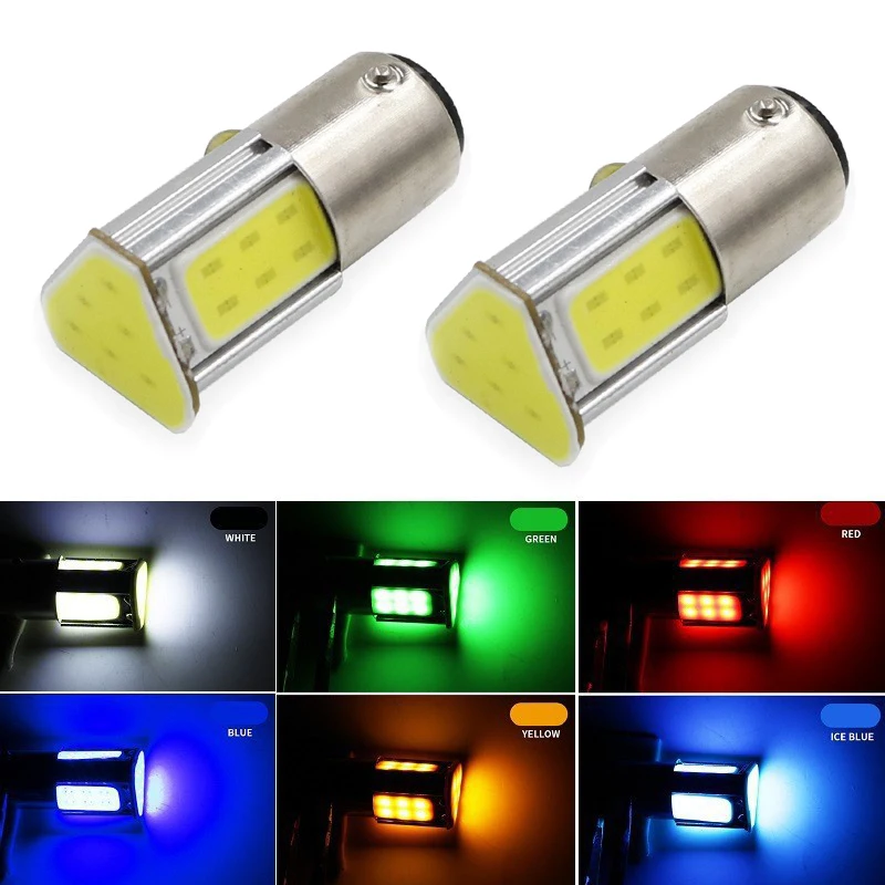 

2pcs Auto p21w ba15s 1156 led Reverse Tail Light 4 COB Brake light White red car led Bulbs rear Turn signal lamp parking 12v