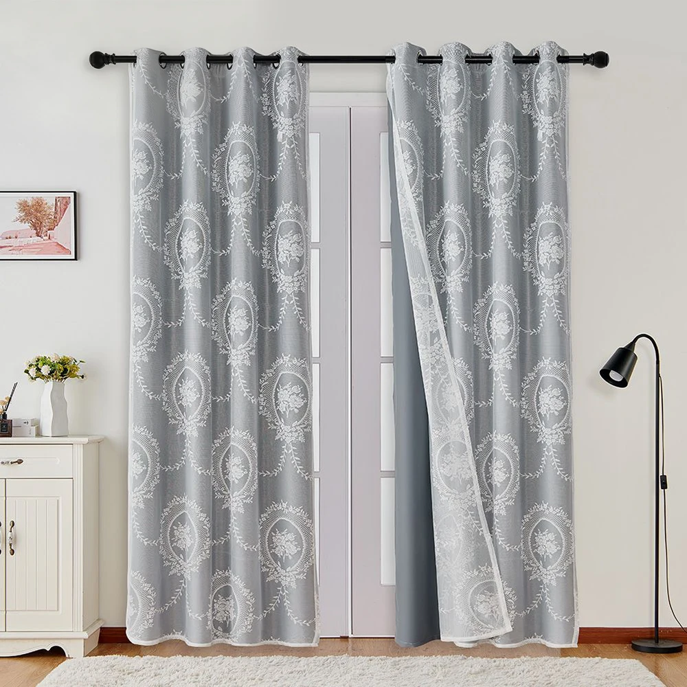 Double Layer Round Mirror Curtain, Light Blocking Heat Insulation Noise Reduction Fabric, Ideal for Kids Room Bedroom Living Roo
