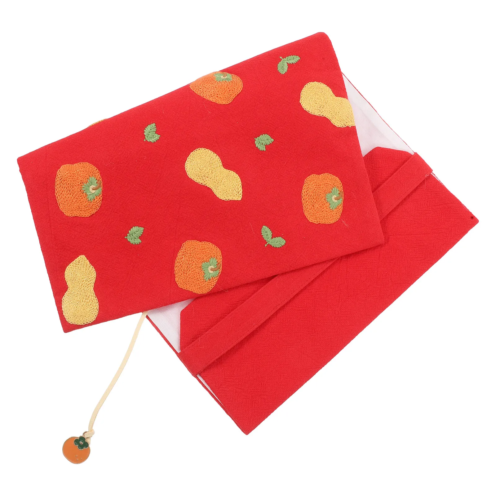 A5 Handcrafted Fabric Book Sleeve Pouch Adjustable Tassel Closure Soft Cloth Protector for Paperbacks Hardcovers Notebooks