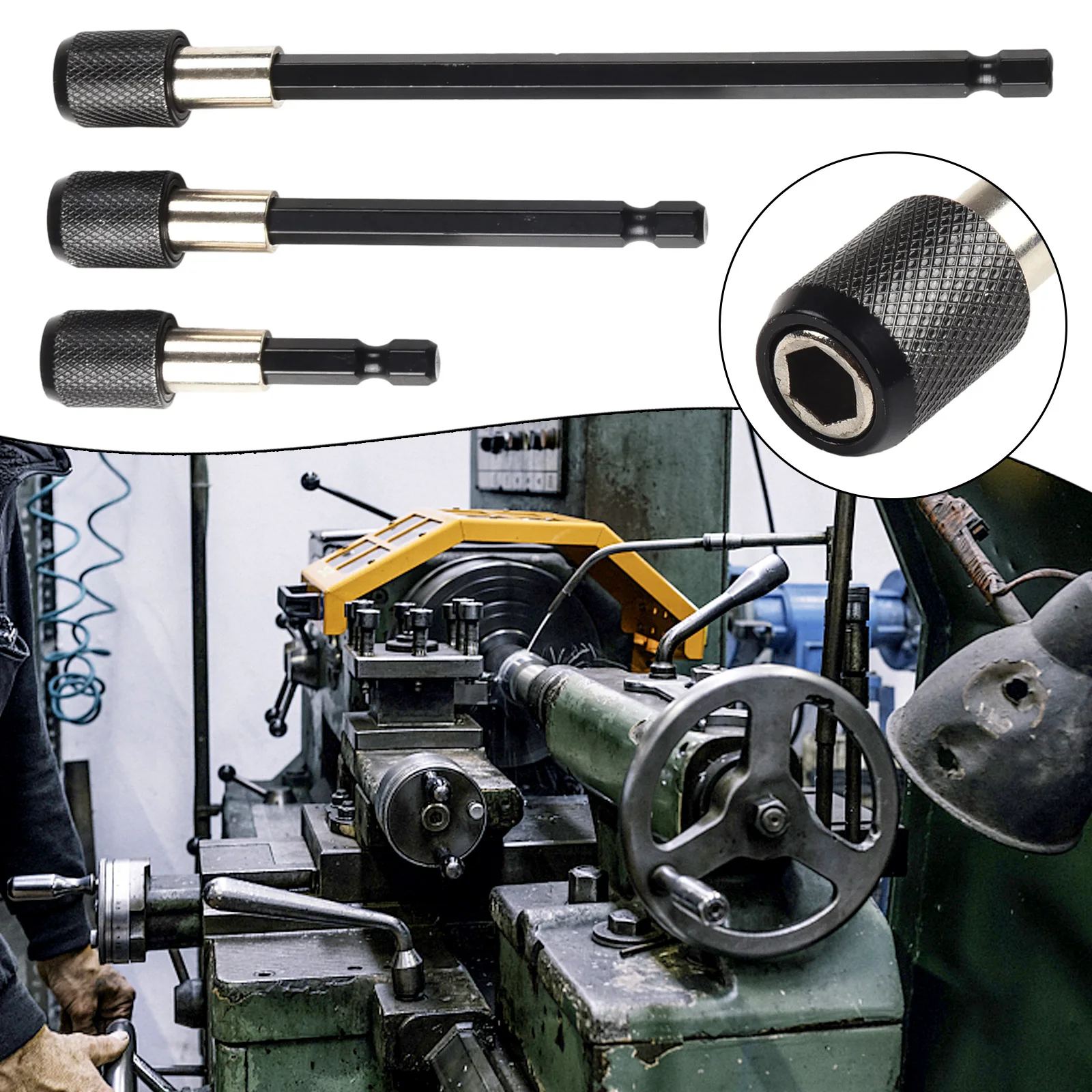 

Набор из 6 штук: быстросъемные шестигранные удлинители с самоблокировкой 60/100/150 мм для электрических дрелей, шуруповертов и пневматического инструмента