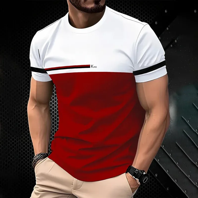 Summer Men's Casual T-shirts Are Added with Simple O-neck Short-sleeved Outdoor Clothing and Breathable 3d Print High Quality image 2