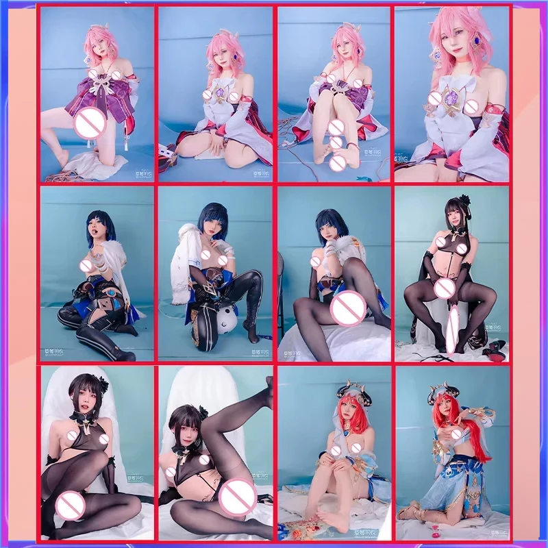 การ์ดสะสมคอสเพลย์เปลือย NSFW 18+ อะนิเมะคอสเพลย์ของเล่นสำหรับผู้ใหญ่เซ็กซี่การ์ดเปลือย 24 ชิ้น ACG COSER DIY 5.4*8.6 ซม.เด็กผู้ชายสะสม