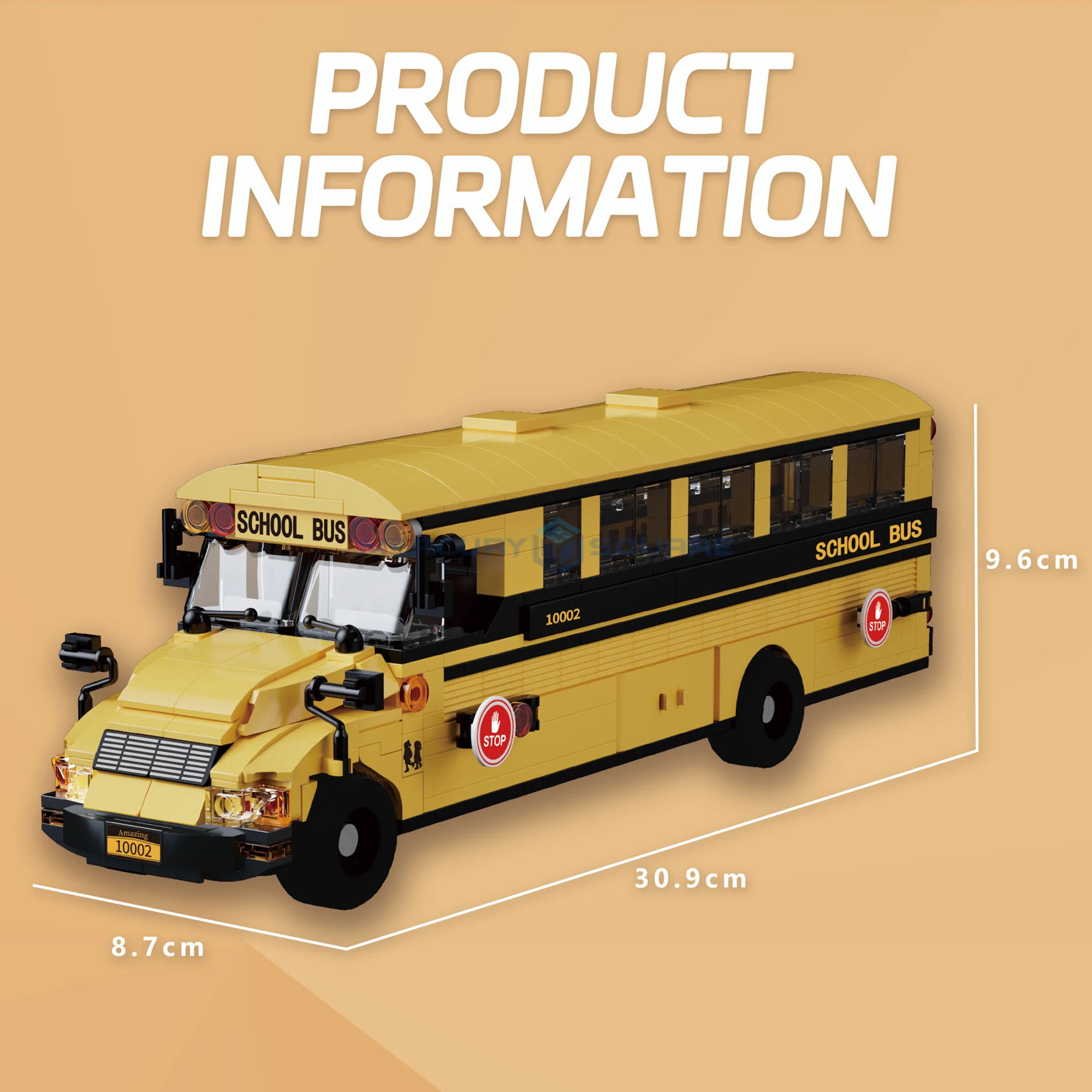 

School Bus Sports Car Building Blocks MOC 10002 City Vehicle Bricks Model DIY Assembly Racing Car Toy Kit Gift for Boys Aldults