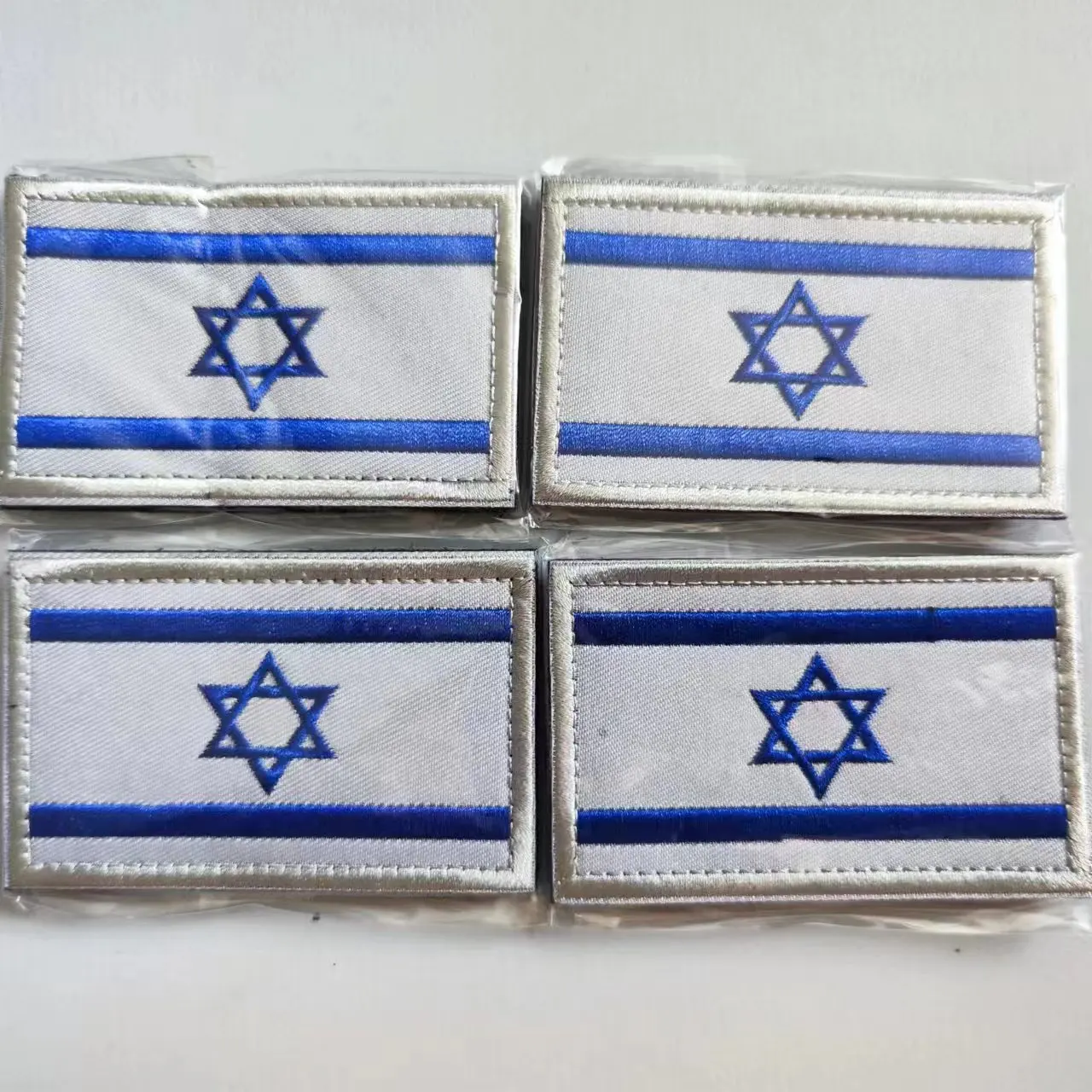 Bordado de la bandera de Israel, parche táctico de tela, brazalete del castigador, emblema del ejército de gancho y bucle, insignia de combate de