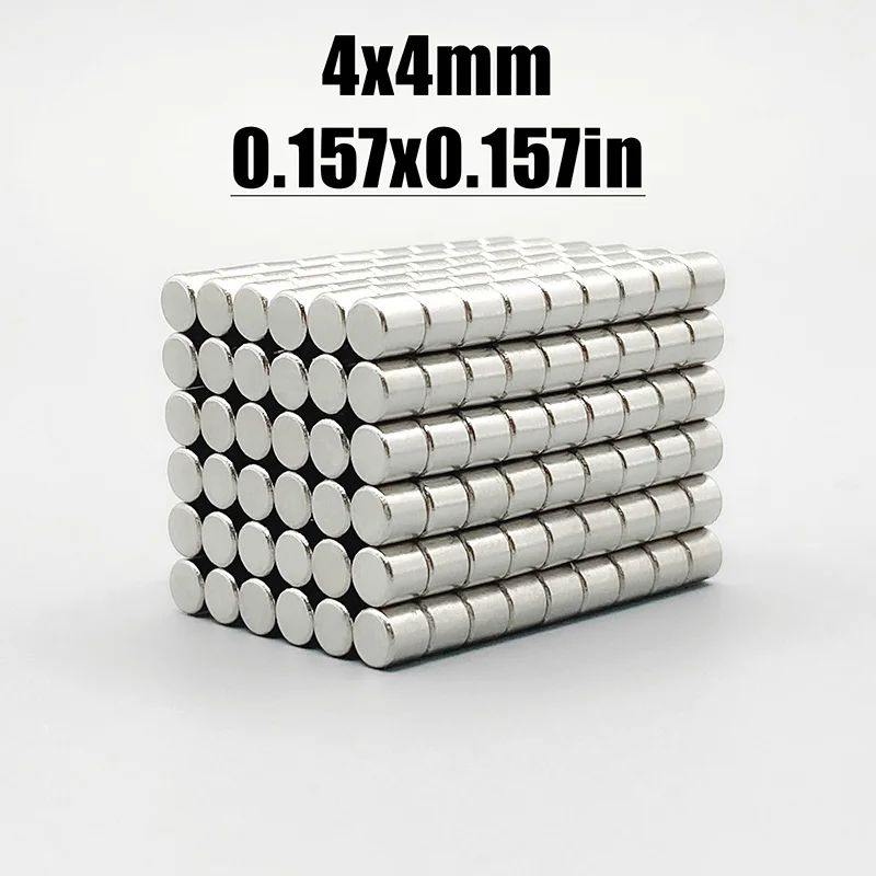 50-2000pcs 4x4mm Magnet Neodymium Magnet N35 NdfeB Permanent Magnetic Imanes Fridge Diy Magnets Round Shape 4*4 Magnet Accessory