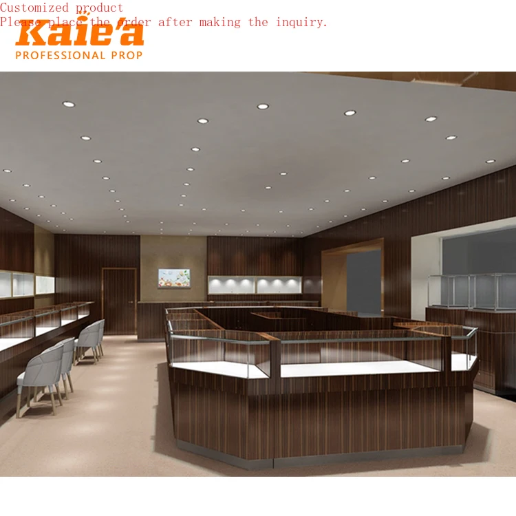 

Custom Design Jewelry Shop Design Metal Jewelry Store Glass Counter Display Showcase