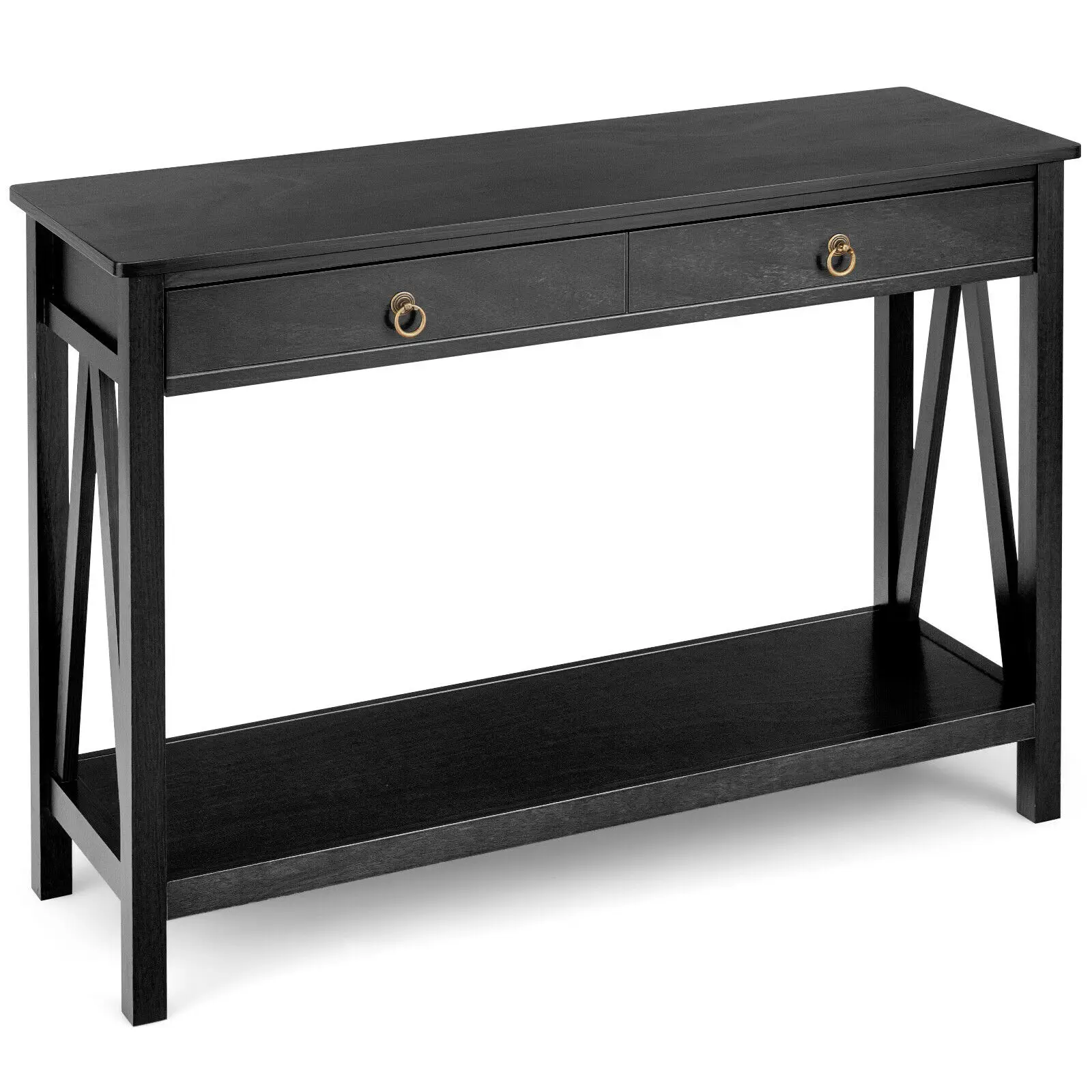 Console Table 2 Drawer Storage Shelf Modern Sofa Table Entryway Hallway