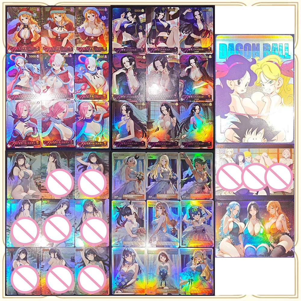 Anime DIY ACG Naruto One Piece Yamanaka Ino Haruno Sakura Tsunade tarjeta coleccionable brillante avanzada regalo de cumpleaños de Navidad