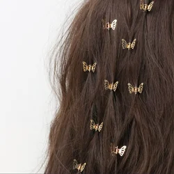 10pcs Mini Hollow Out Butterfly Design Sweet Metal Hair Clip Retro Bangs Fixed Clip Decoration Hair Grasping For Women And Girls