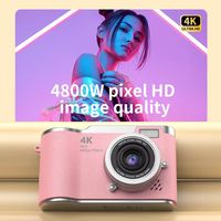 High-Definition HD Digital Camera Flip Screen 4K 48MP Video Camcorder CCD with Hanging Straps Led Flash Light