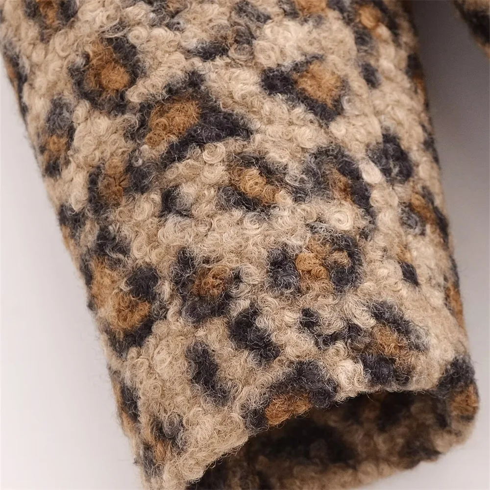 Manteau ample Simple à Double boutonnage pour femme, motif léopard poilu, mi-long, nouvelle collection automne/hiver