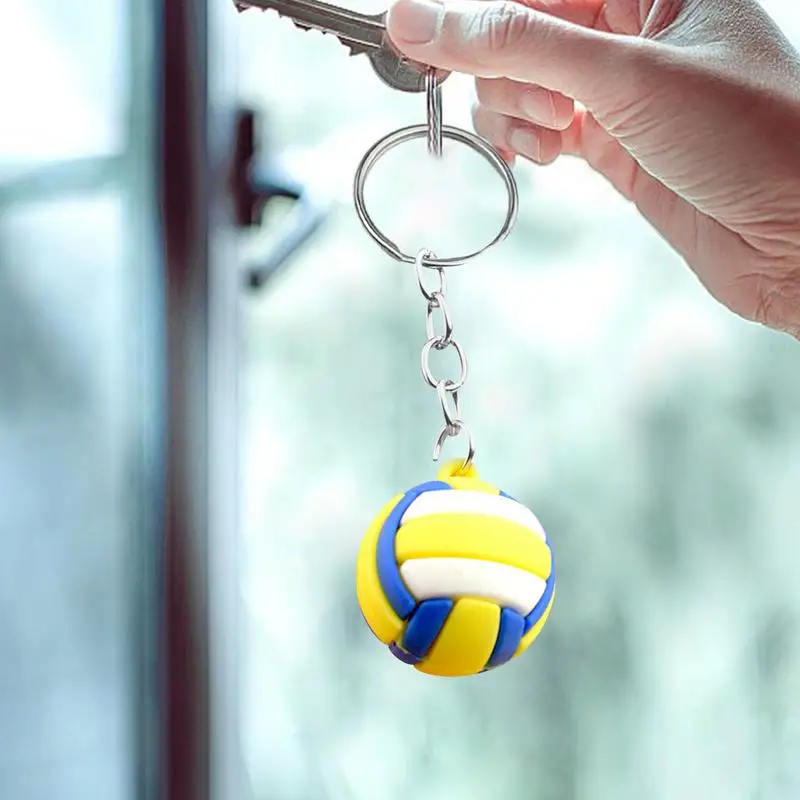 Volleyball Keychain Ornaments Business Volleyball Beach Ball Sports Players Men Women Key Chain For Athletes Handmade Jewelry