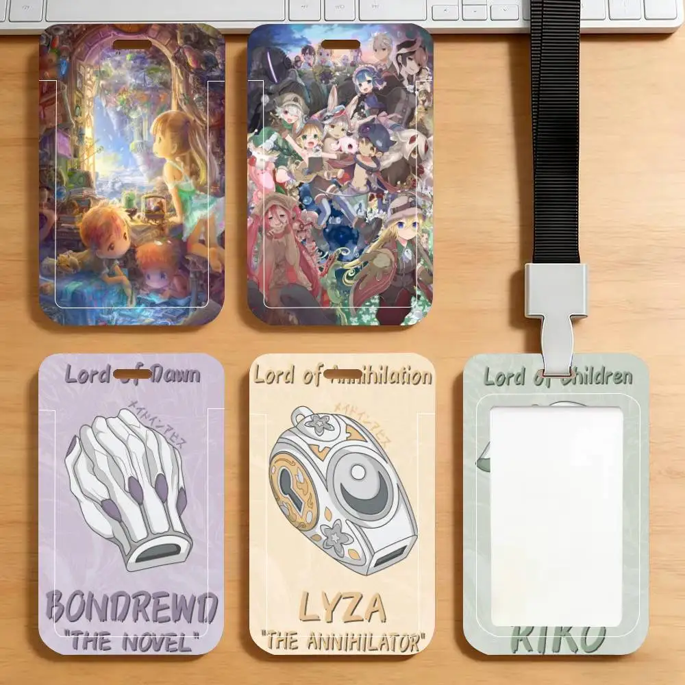 Made In Abyss Anime   ID Card Holder Neck Strap Pendant Door Badge Holder Lanyards Keychain Work Credential Case Gift