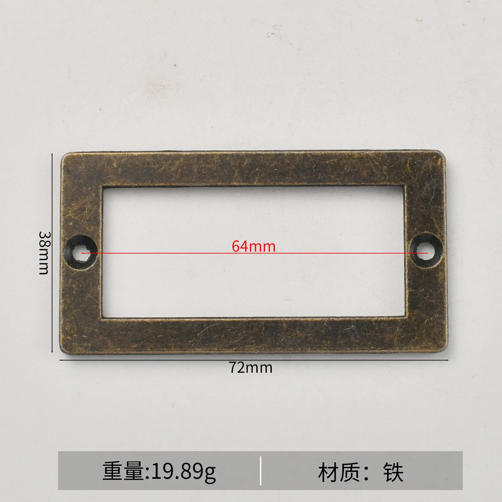 Antique retro old handle business card holder label frame zinc alloy drawer Chinese medicine cabinet bronze old-fashioned