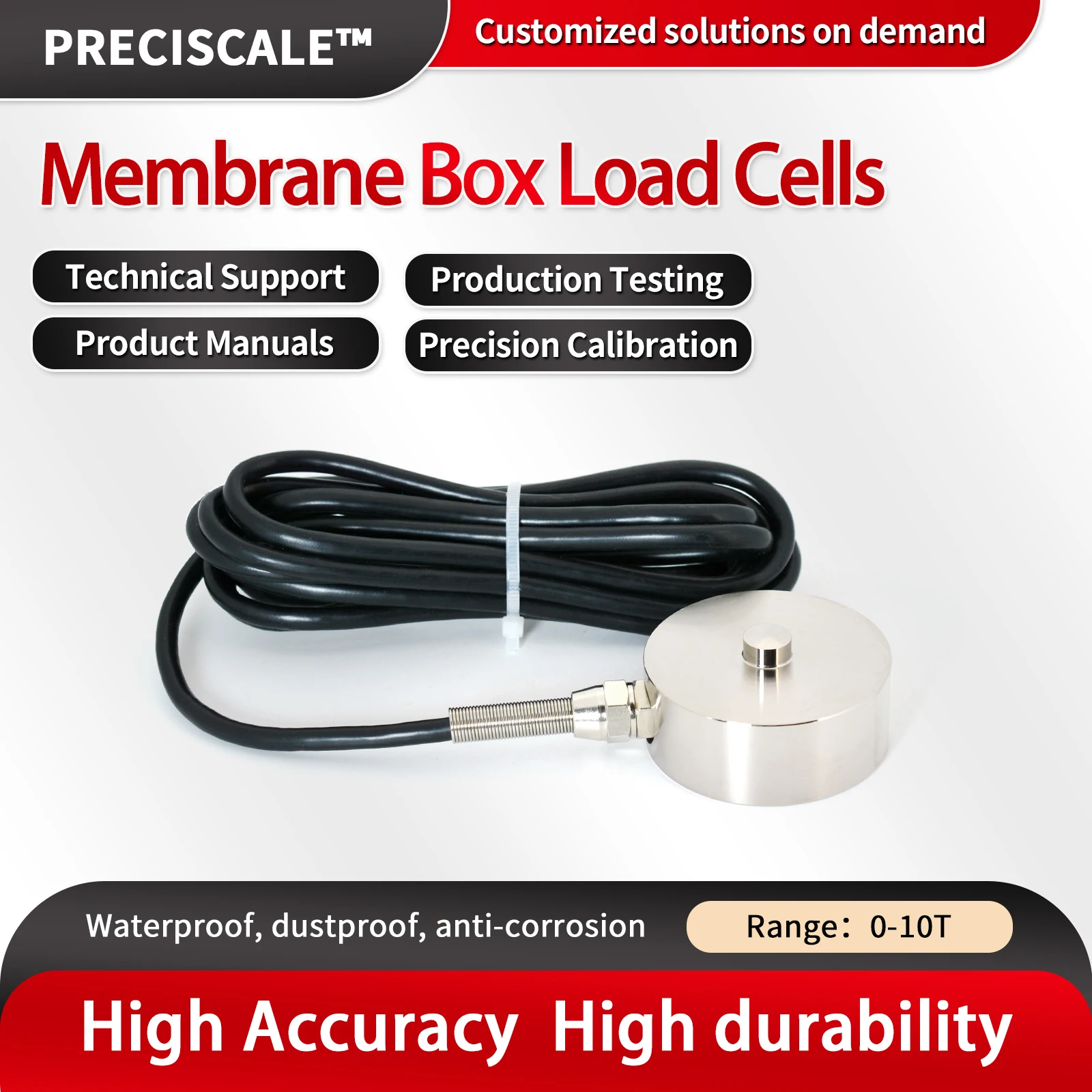 Preciscale Load Cell Sensor Outer diameter 51,Test Tensile force and Pressure for Electronic scale 60lb 100lb 200lb 400lb 650lb