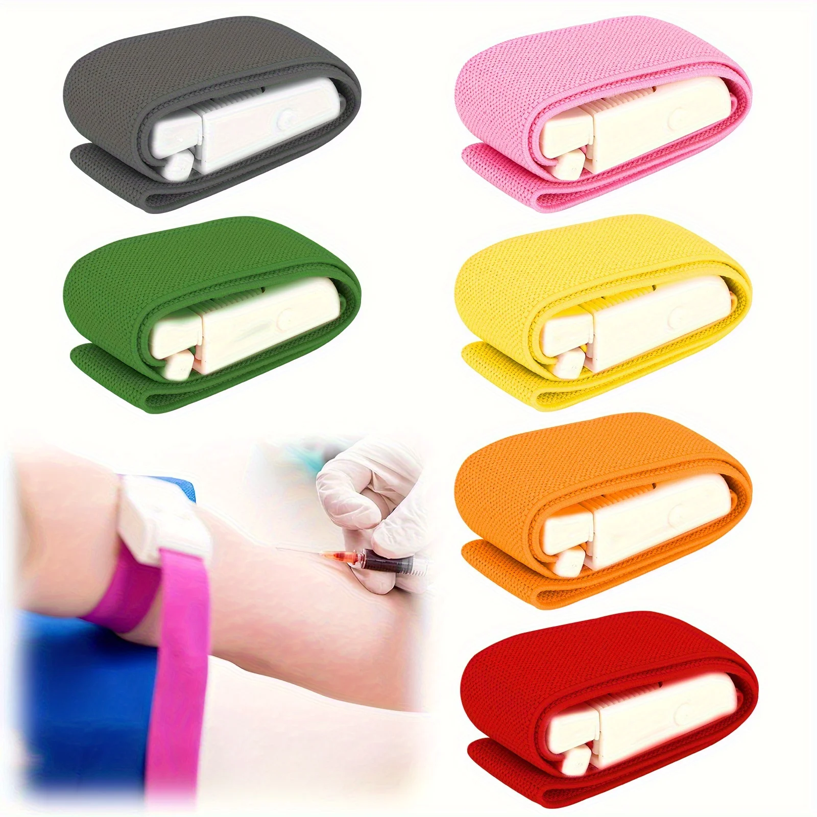 6Pcs Tourniquets Abs Buckle Tourniquets First Aid Medical Kit Accessories New Style Pressure Bandages Random Color
