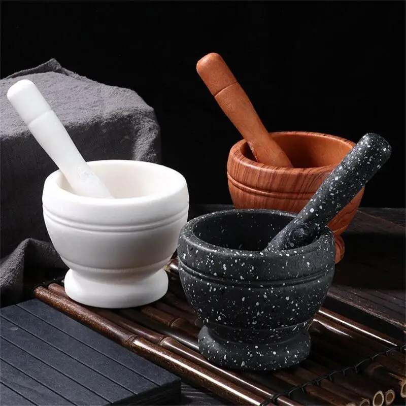 Resin Mortar Pestle Set Garlic Spice Mixing Grinding Crusher Bowl Restaurant Kitchen Tools