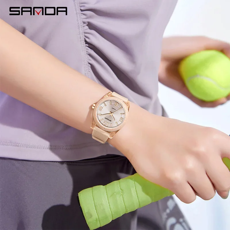 SANDA New Fashion Youth Student Quartz Watches Silicone Strap Outdoor Sport Waterproof Watch Luminous Hands Student Quartz Watch