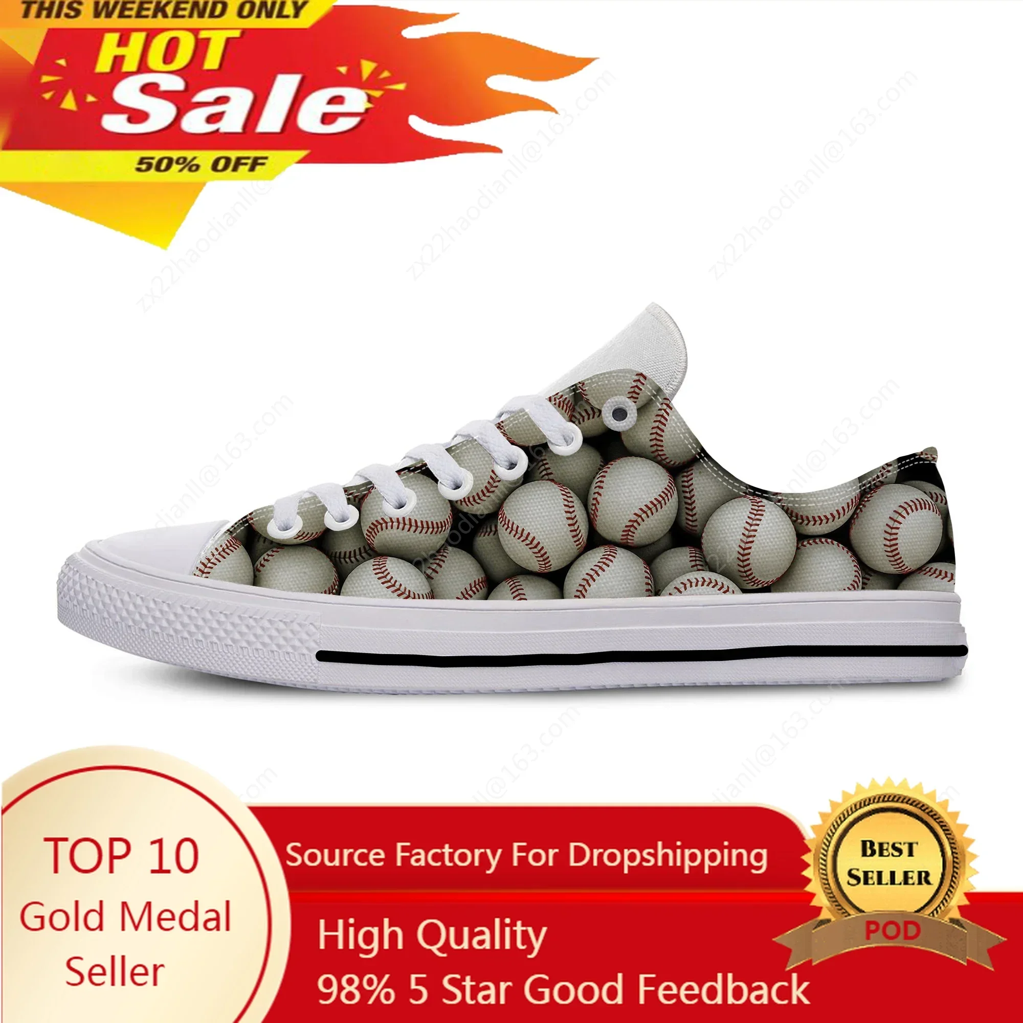 Baseball Pattern Low Top Sneaker Men Women Teenager Canvas High Quality Sneaker Casual Custom Made Shoes Customize DIY Shoe