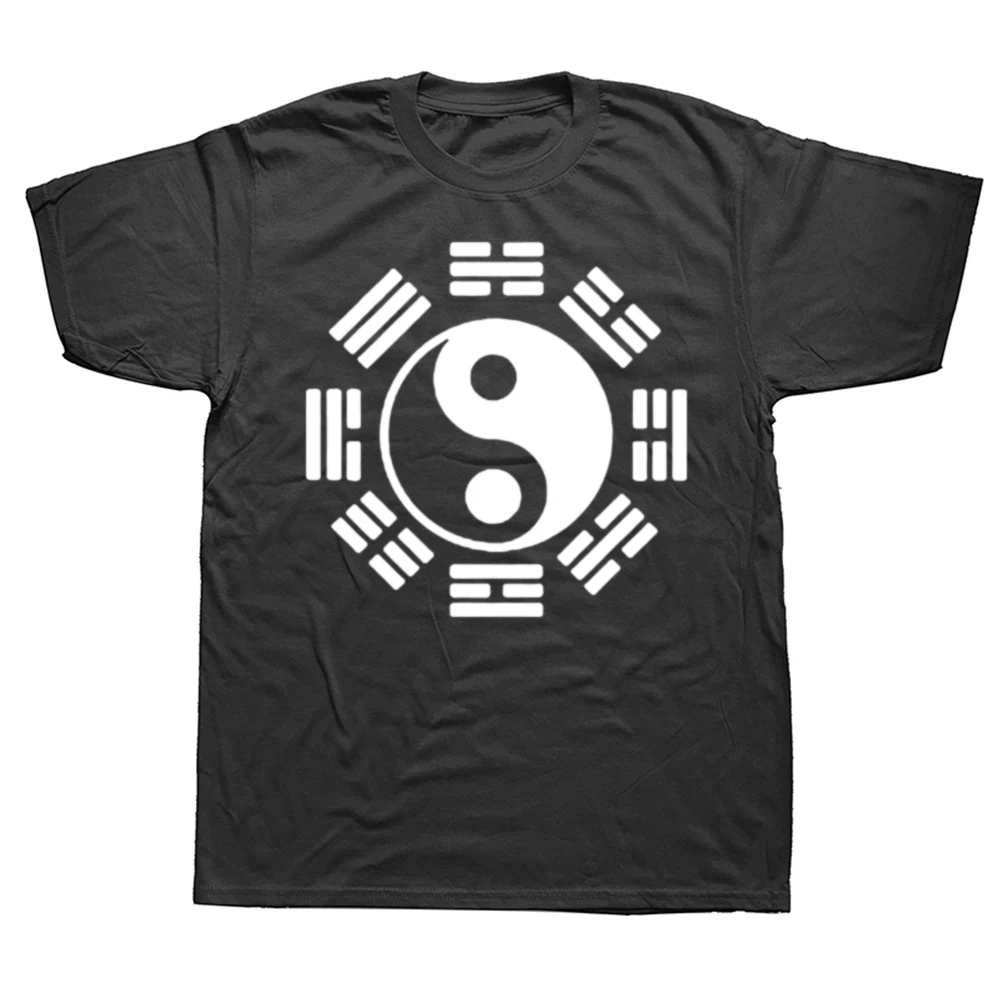 Men Yin Yang Tshirt Ching Kungfu Art Chinese T Shirt Tai Chi 100% Cotton Clothing Awesome Short Sleeve Tees Gift T-Shirt