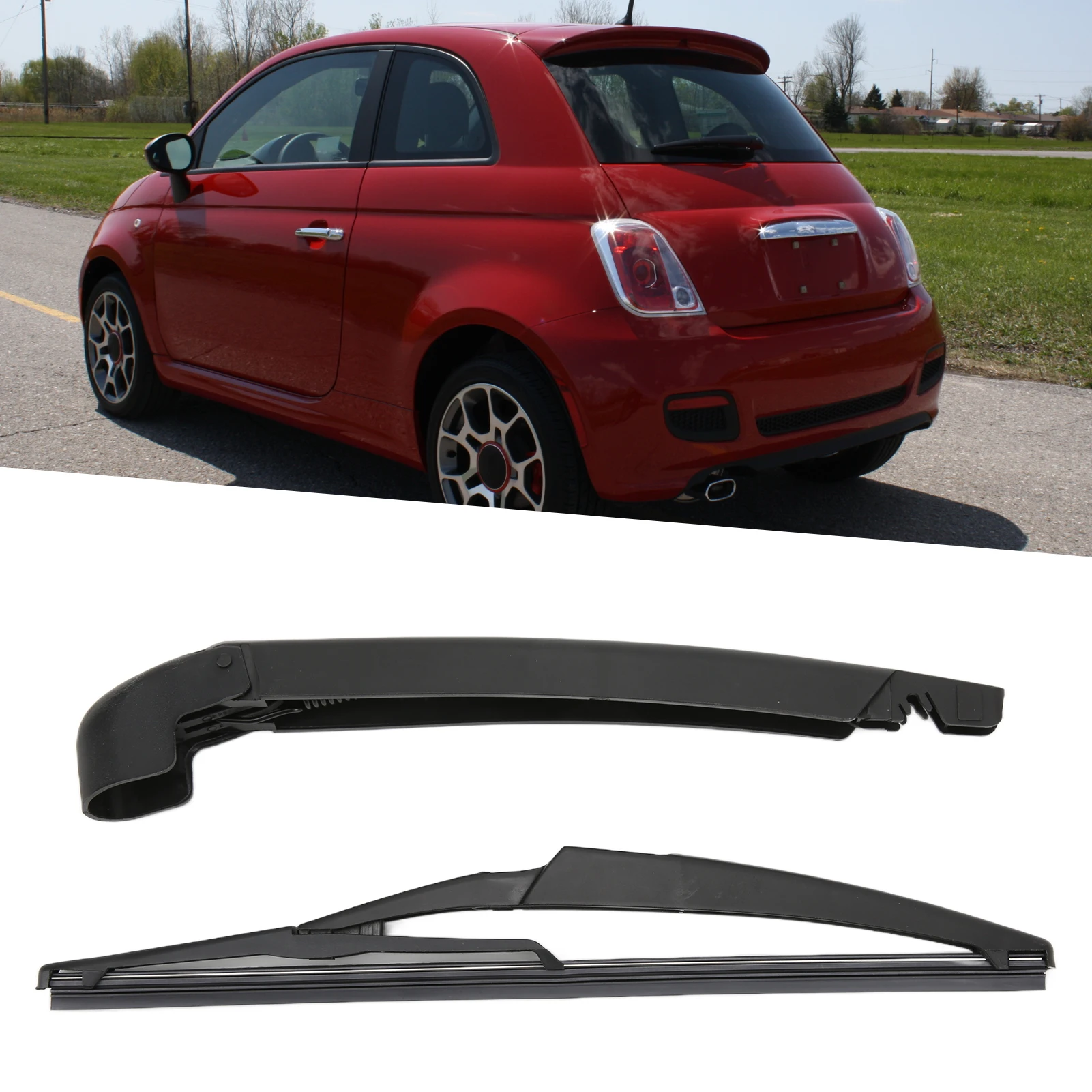 Durable Anti Aging Rear Windshield Wiper Arm Blade Direct Replacement For 500 Series 2008‑2016 Rear Window Repair Part