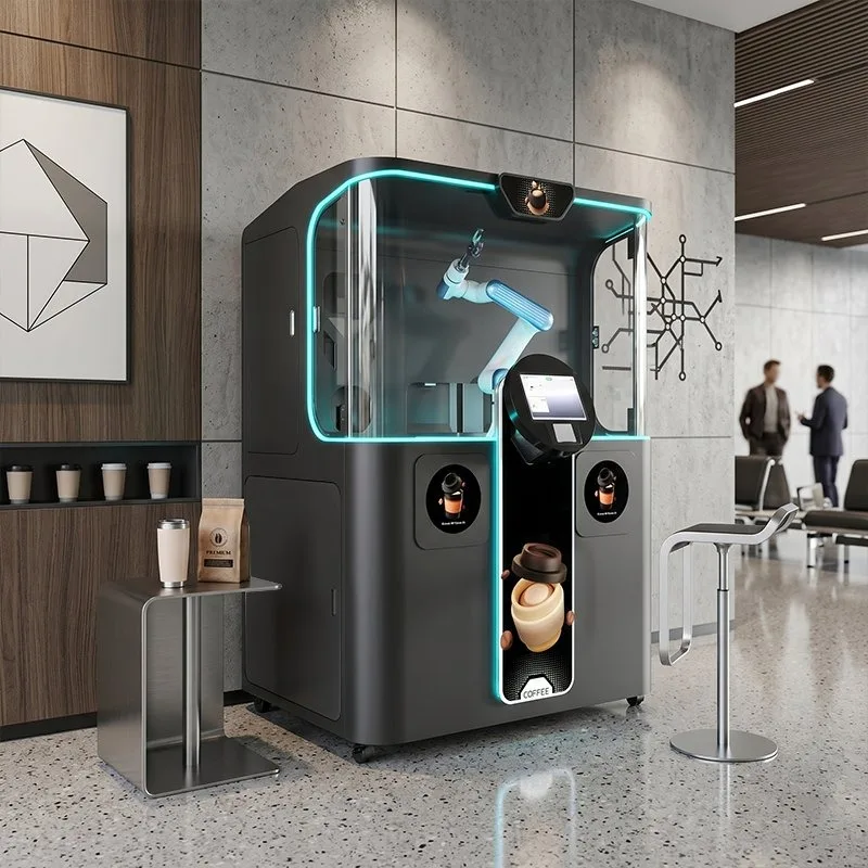 Latte Art Printer Included Robot Arm Coffee Vending Machine