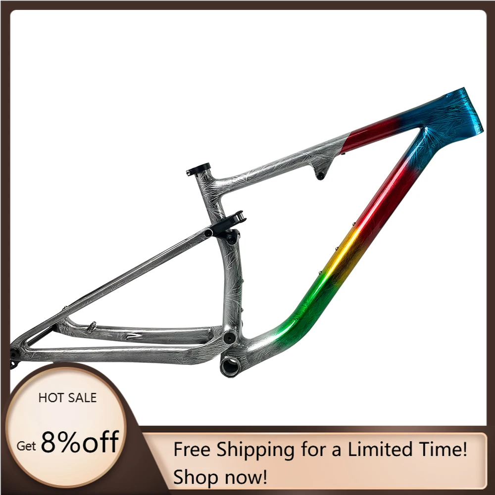 

STLF New Painting 29ER Boost MTB Frame All Mountain Carbon Bike Frame BSA Travel 100MM Full Suspension Carbon Mountain Bicycle F