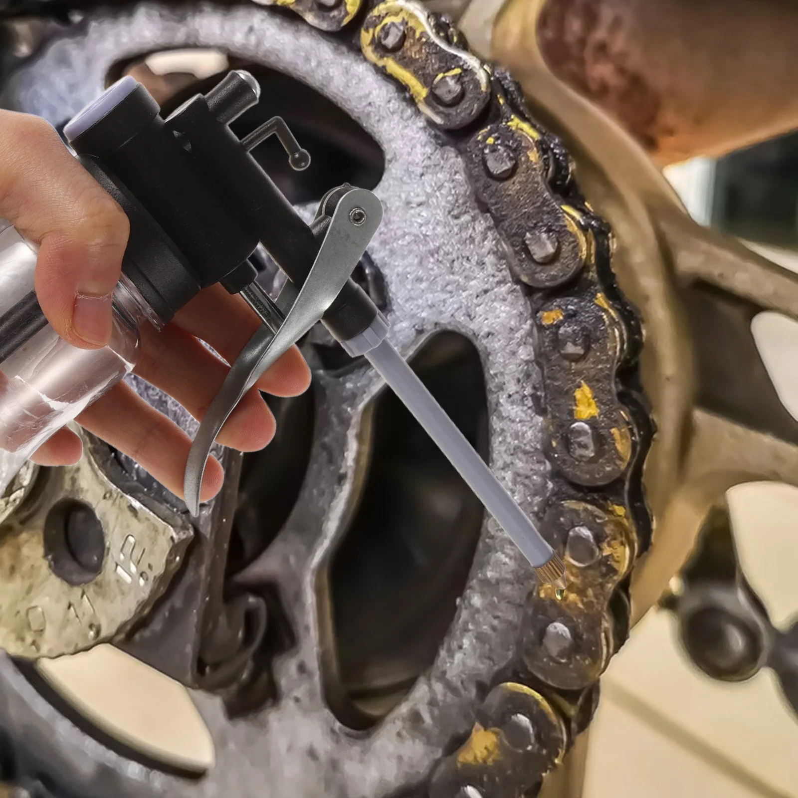 Dispensador de bomba Manual de lata de engrase de alta presión, plástico de ingeniería resistente para máquina, reparación de automóviles, boquilla de boquilla multiusos, 350Ml