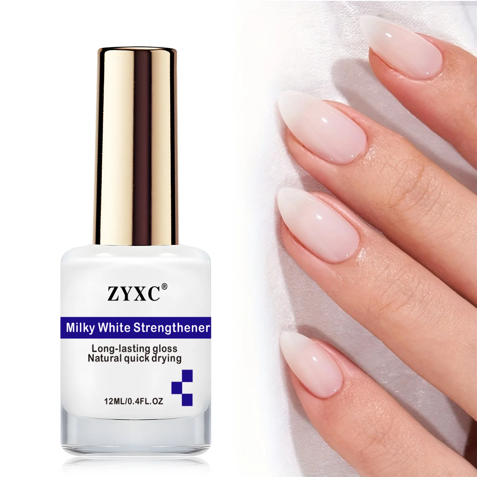 Milky White Nail Polish with Keratin Strengthener – Protects nails, provides high-gloss shine, long-lasting and quick-drying. Ai
