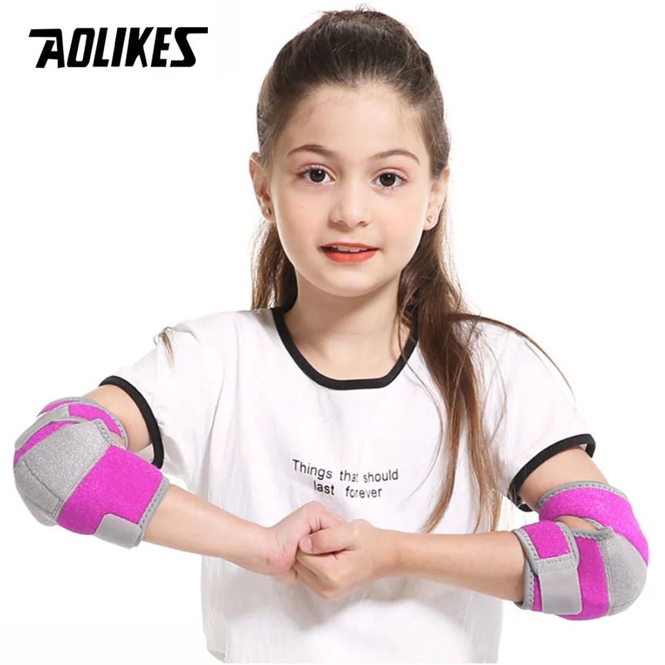 AOLIKES 1 Pair Children Eblow Support Kids Protection Anti-drop Sport Safety Pad Elbow Protector for Cycling Football