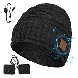 Outdoor BT Headphone Unisex Men Women Winter Warm Hat Beanie Music Speaker Wireless Cap Headphones For Riding Cycling