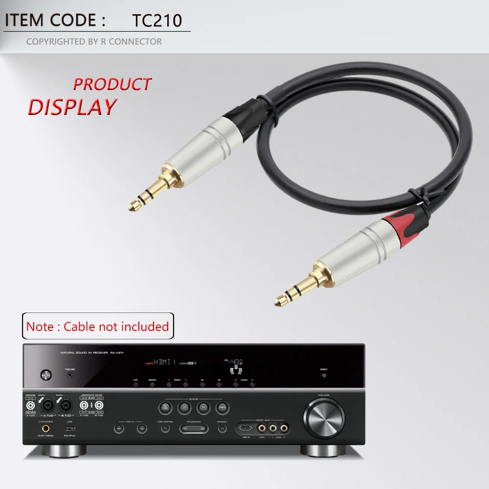8pcs/4pairs 3.5mm jack connector 3poles gold plated jack 3.5mm audio connector max. 6mm wires red + black color