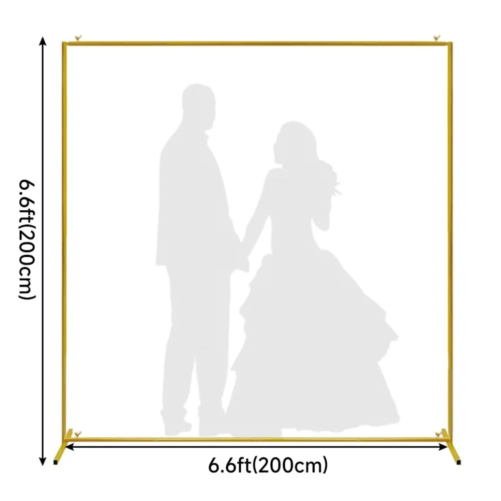 Metall-Gold-Hochzeitsbogenständer, Hochzeitsbogenrahmen, Party-Dekor, Ballonbogenrahmen, Hintergrundhalterung, 6FT, 6.6FT, 7.2FT