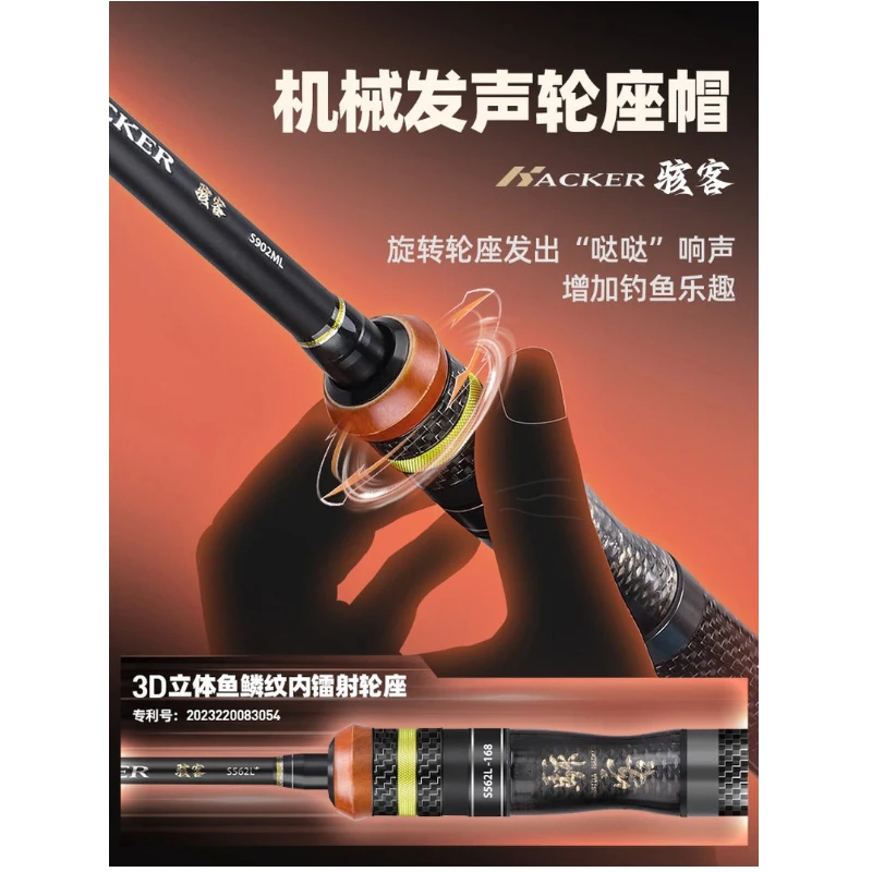 

Fishing Rod Hasida Hacker 2025 Lure Sliding Float Fuji Large Guide Ring Long Casting Carbon Fiber Grip 3D Reel Seat Full Set