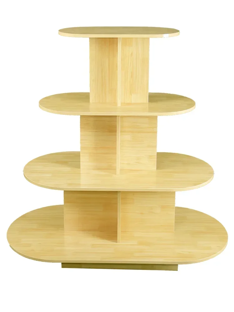 

Circular mother and baby store milk powder toy shelf, red wine island cabinet, cosmetics display table Hot sales