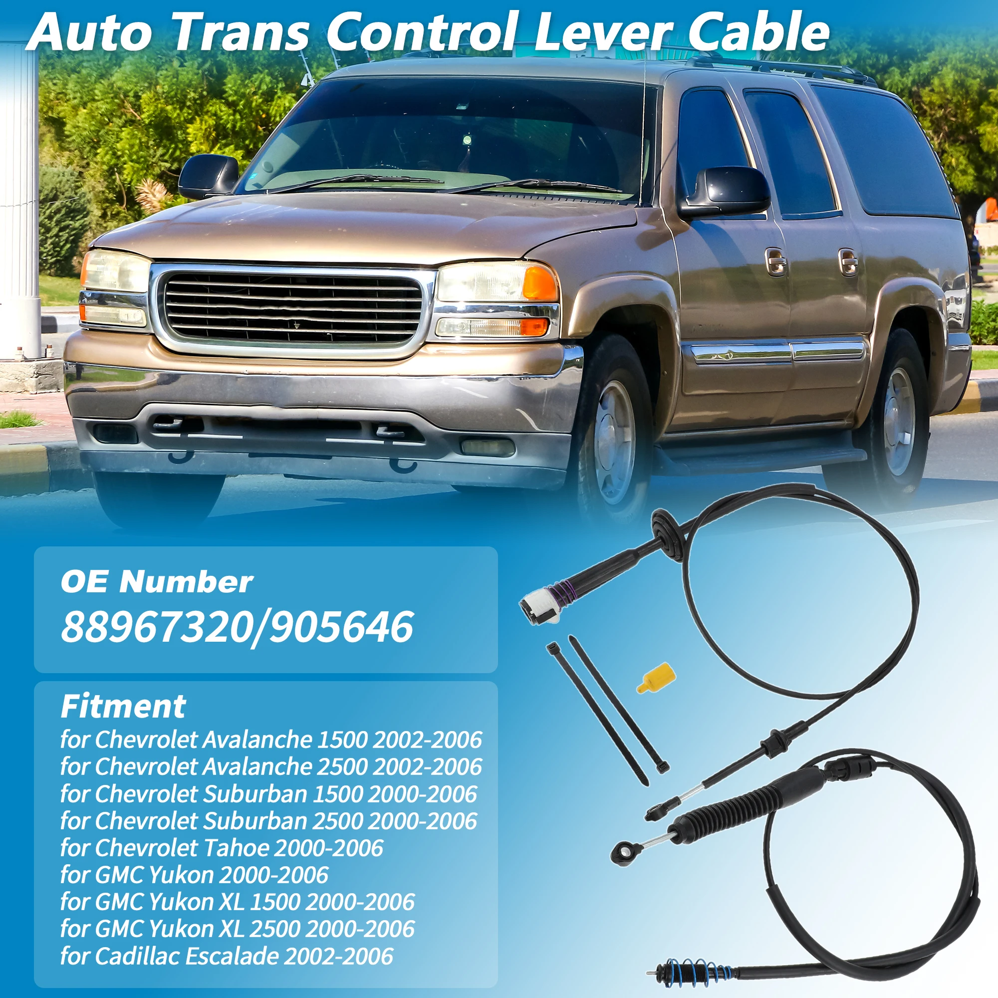 UXCELL 905646 Auto Trans Gear Shifter Cable for Chevy Avalanche Suburban for GMC Yukon