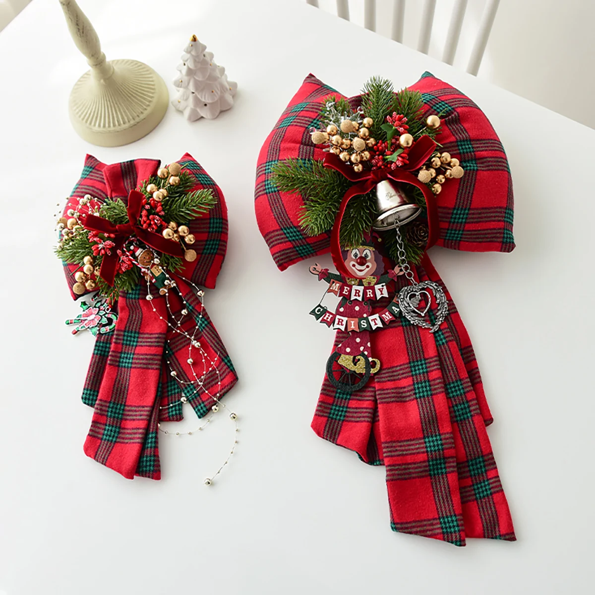 1 piece of Christmas decoration velvet three-dimensional Christmas bow hotel Christmas tree holiday party decoration