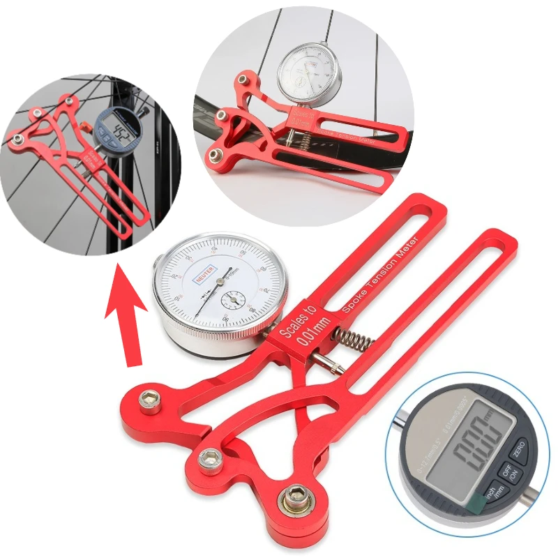 

Красный/черный измеритель натяжения велосипедного колеса, инструмент для калибровки спиц, механические/электронные часы, комплект регулировки обода из алюминиевого сплава