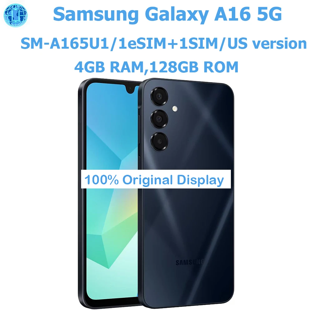 Refurbished Samsung Galaxy A16 5G Smartphone US Version 6.7-Inch 4GB RAM 128GB ROM 5000mAh Samsung NFC Side Fingerprint Unlock