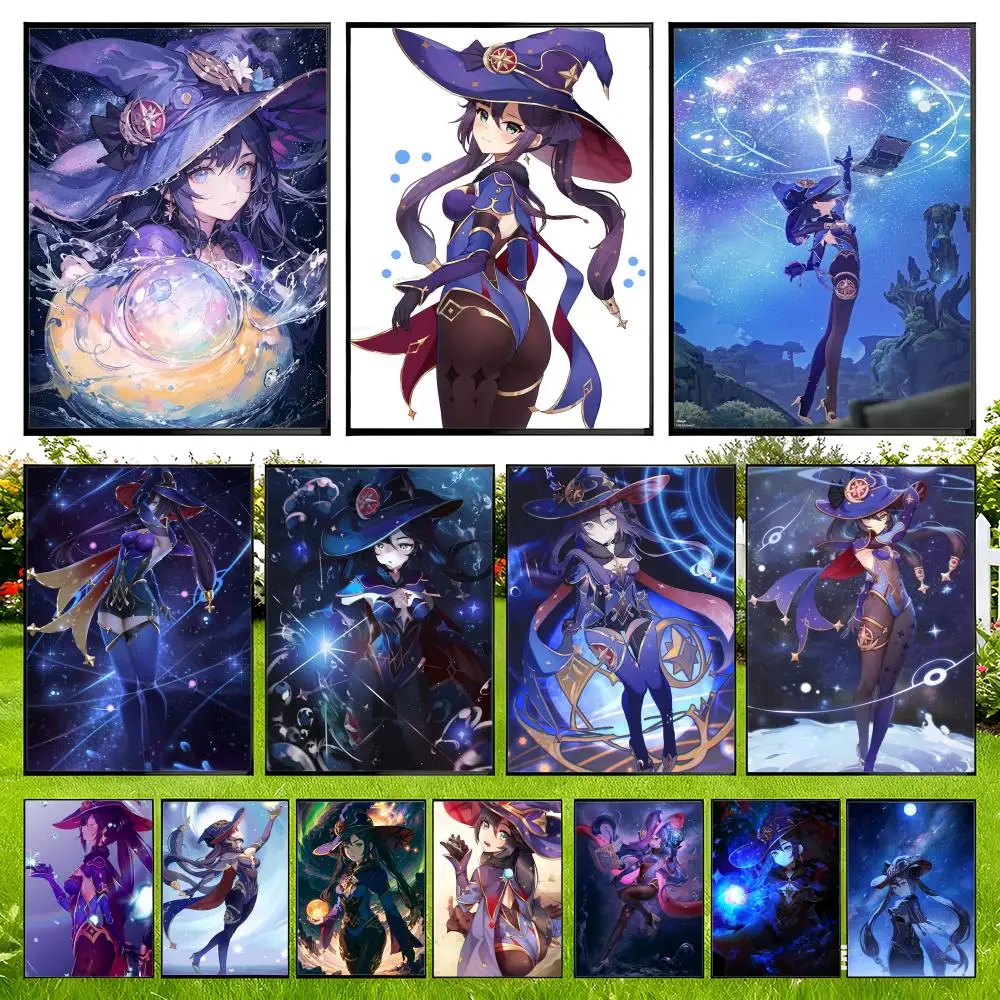 Genshin Impact Mona Posters Urban Secure Hold Long Lasting Eye Catching Wall Art for Rental Space Makeover