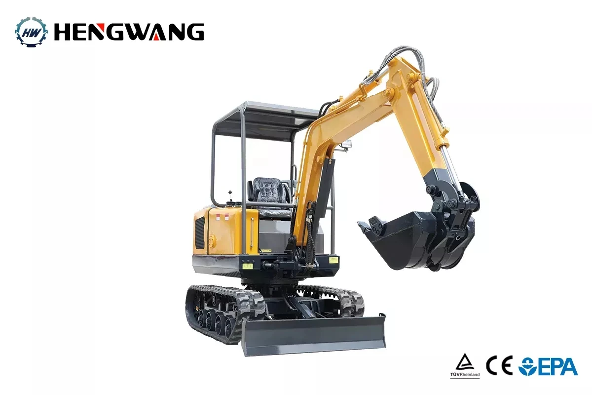 

HW-18S Micro Excavator, 2 Ton Hydraulic Digger, All-Terrain Crawler, CE/EPA Certified, Ideal for Garden, Farm & Small Constructi
