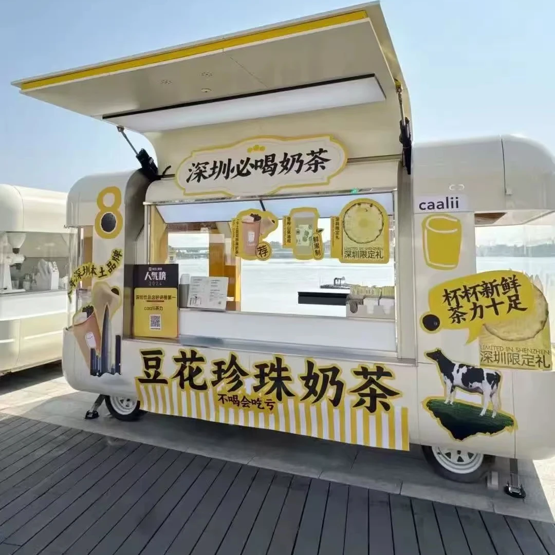 Customized New Food Truck Street Mobile Coffee And Beverage Food Trailer Booth With Kitchen Snack Food Cart