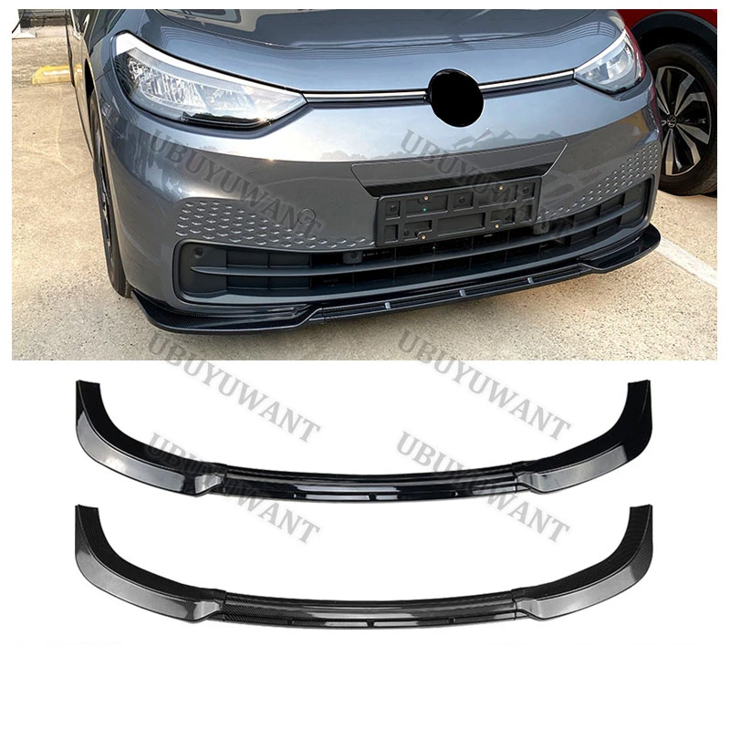3Pcs For Volkswagen VW ID.3 2019 2020 2021 2022 Front Bumper Lip Spoiler Splitters Body Kit Aprons Cover Guard Trim
