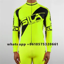 sila winter Men's Fluorescent Color Long Sleeve Cycling Jersey Ciclismo Maillot Quick Dry Fleece Cashmere Jacket Ciclismo 2022