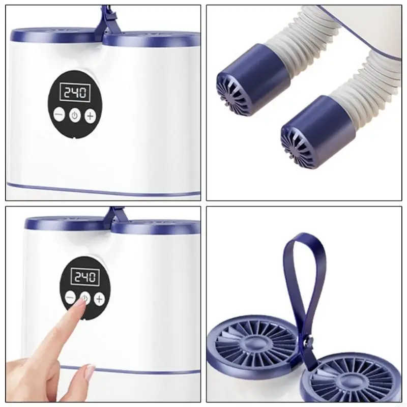 إزالة الرطوبة المحمولة مجفف التمهيد Auto Off الذكي الموقت الموقت مع حذاء رف قابل للتعديل مزيل الردية N58D