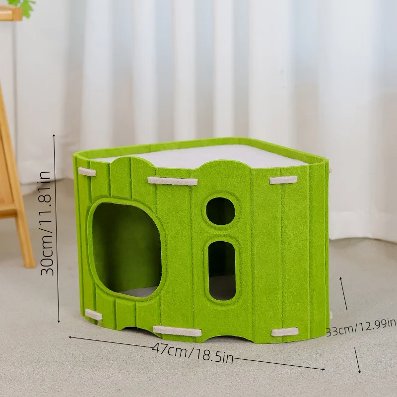 

Multi-layer Cat House for Indoor Cats Pet Climbing Frame Integrated Cat Tree Double-layer Scratching Board