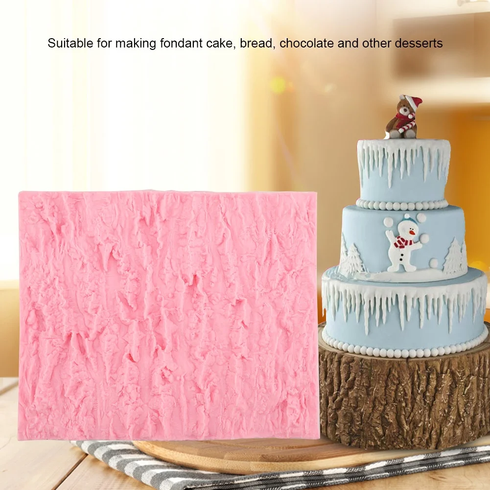 Silicone Fondant Cake Mold Tree Bark Shaped Mould Bread Chocolate Desserts DIY Baking Tool